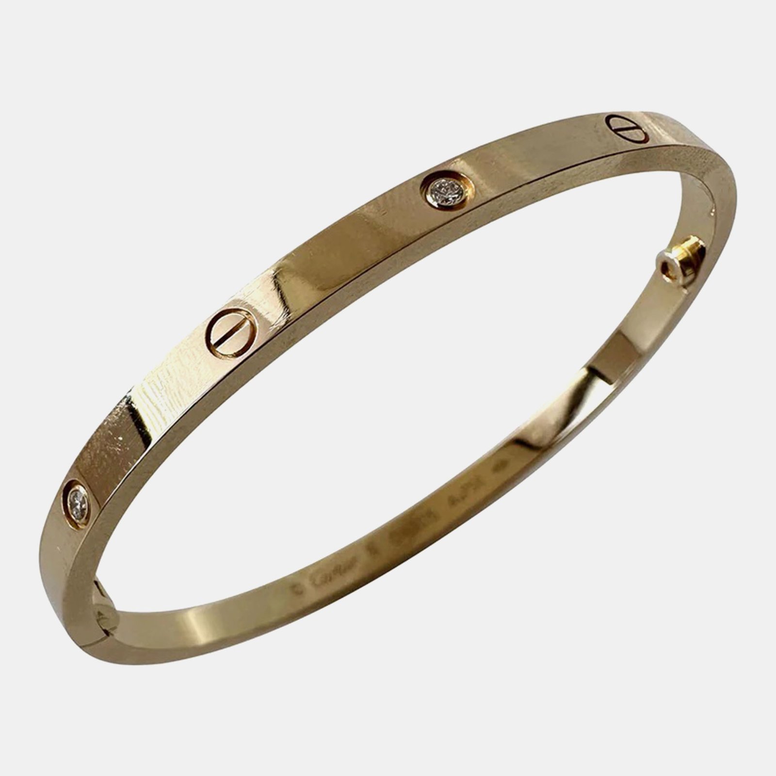 Cartier 18K Yellow Gold and 6 Diamonds Love Bangle Bracelet