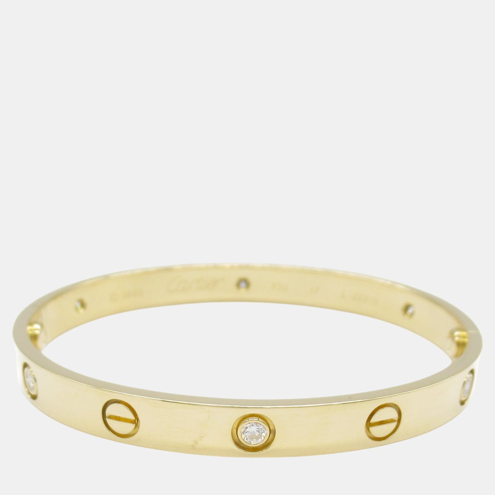 Cartier 18k Yellow Gold Love Half Diamond Bracelet