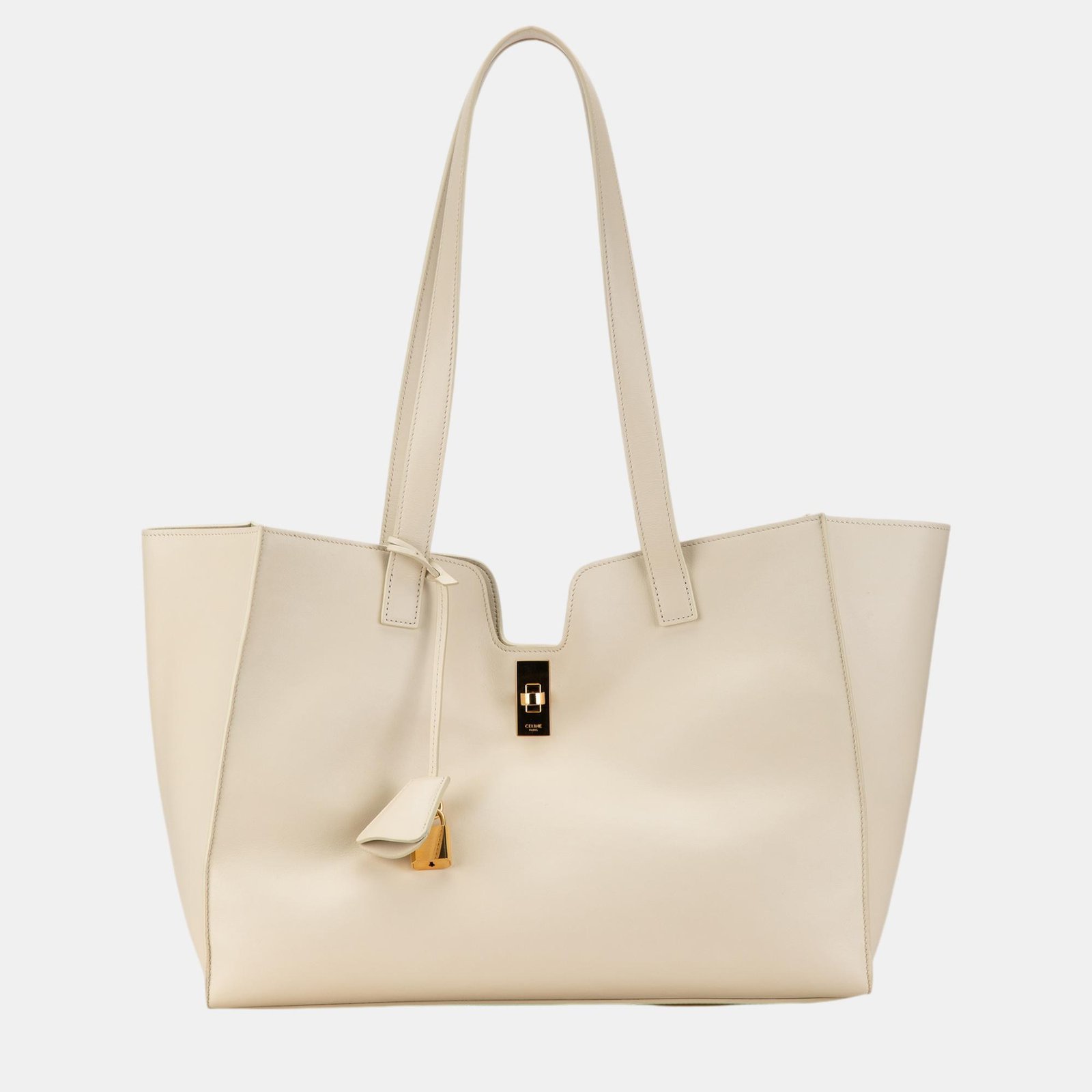 Celine White Smooth Calfskin Soft 16 Cabas