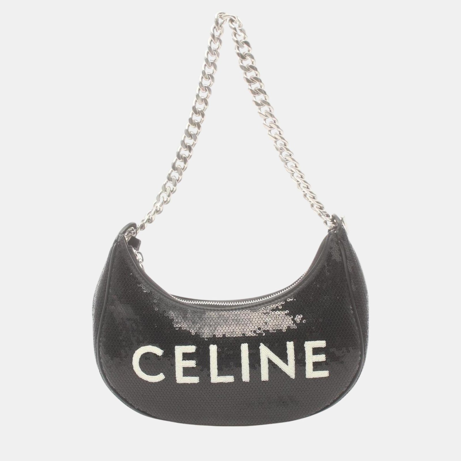 Celine Leather Black White Medium Abba Handbag