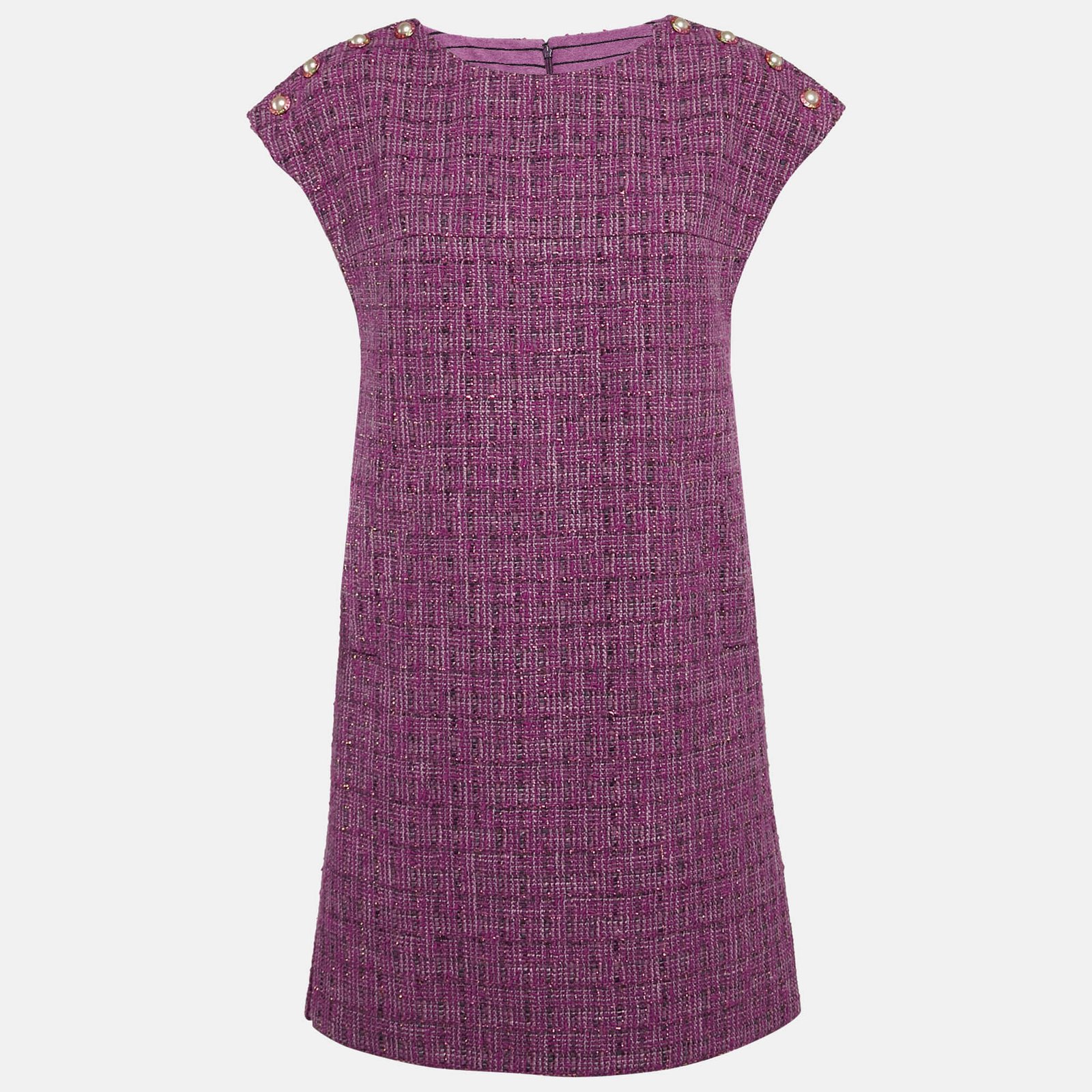 Chanel Purple Fantasy Tweed Mini Tunic Dress M