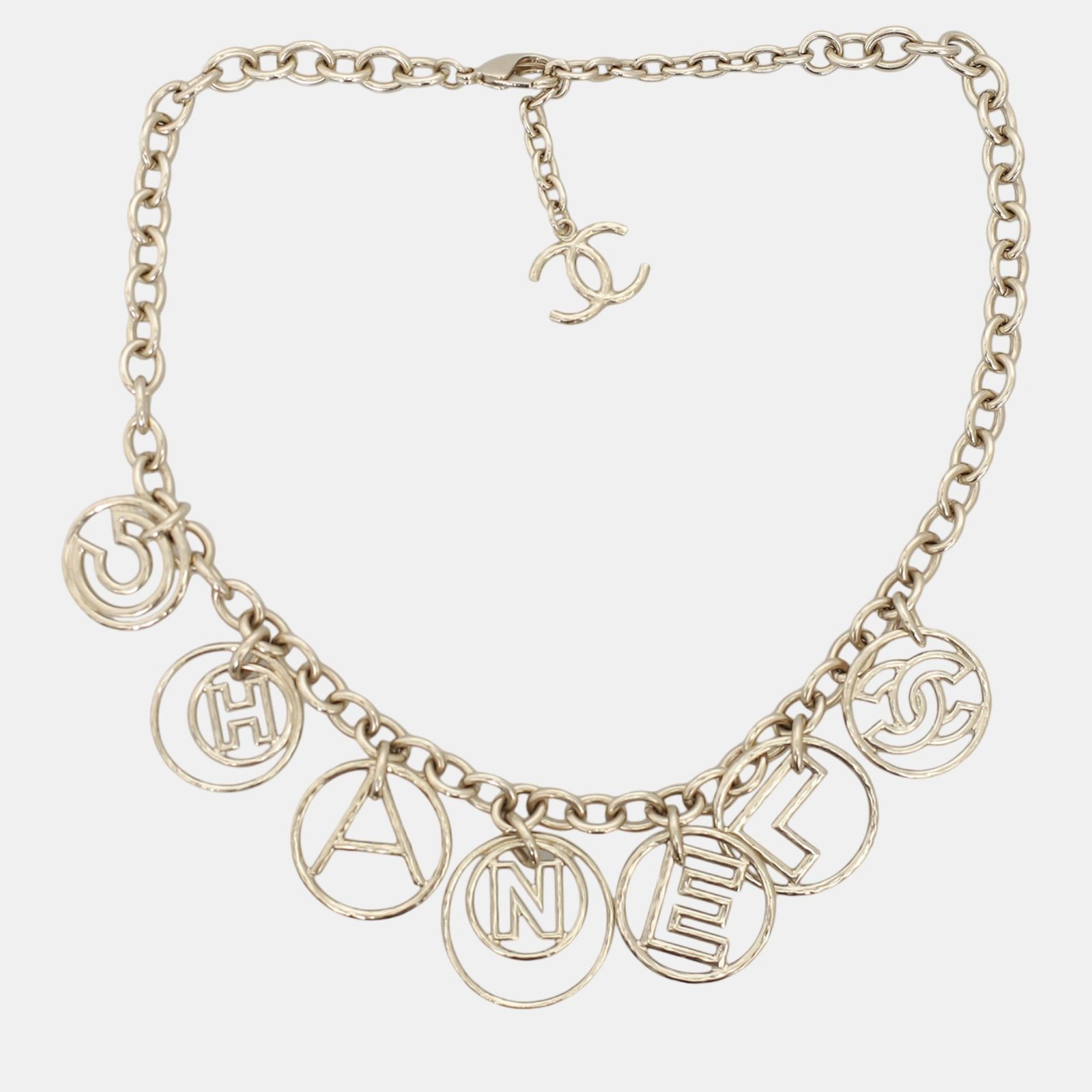 Chanel Gold Logo Chain Necklace