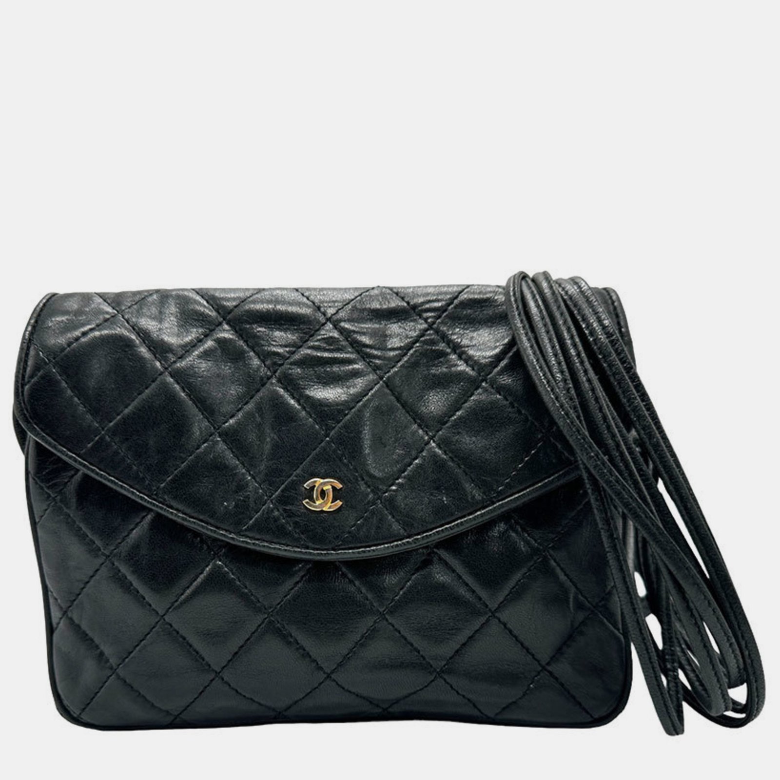 Chanel Lambskin Black Shoulder Bag