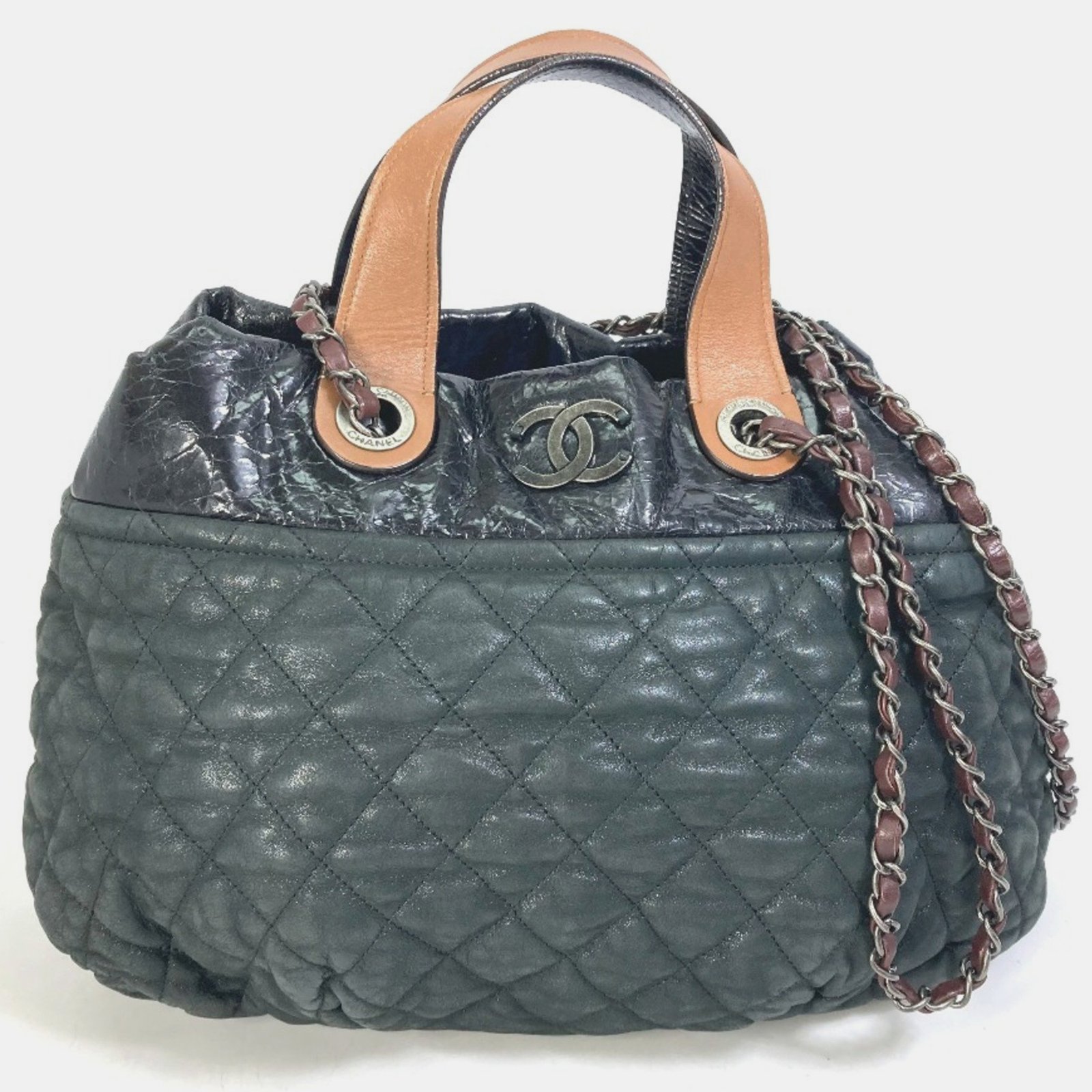 Chanel Black Brown Cc Mark Shoulder Bag