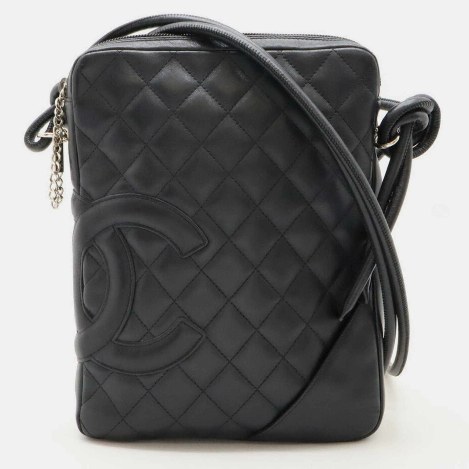 Chanel Black Cambon Line Coco Mark Medium Pochette Shoulder Bag
