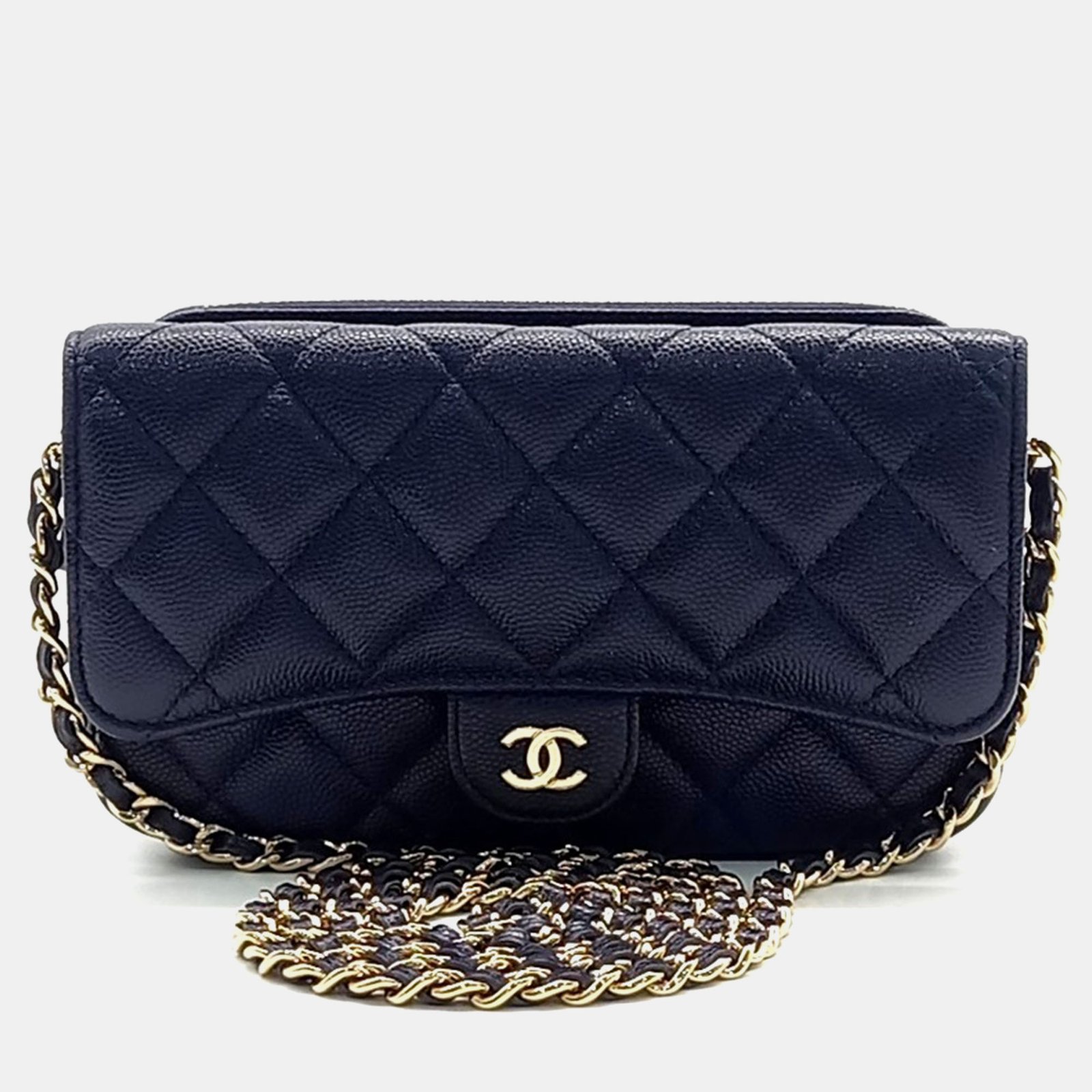 Chanel Caviar Phone Holder Mini Crossbody Bag