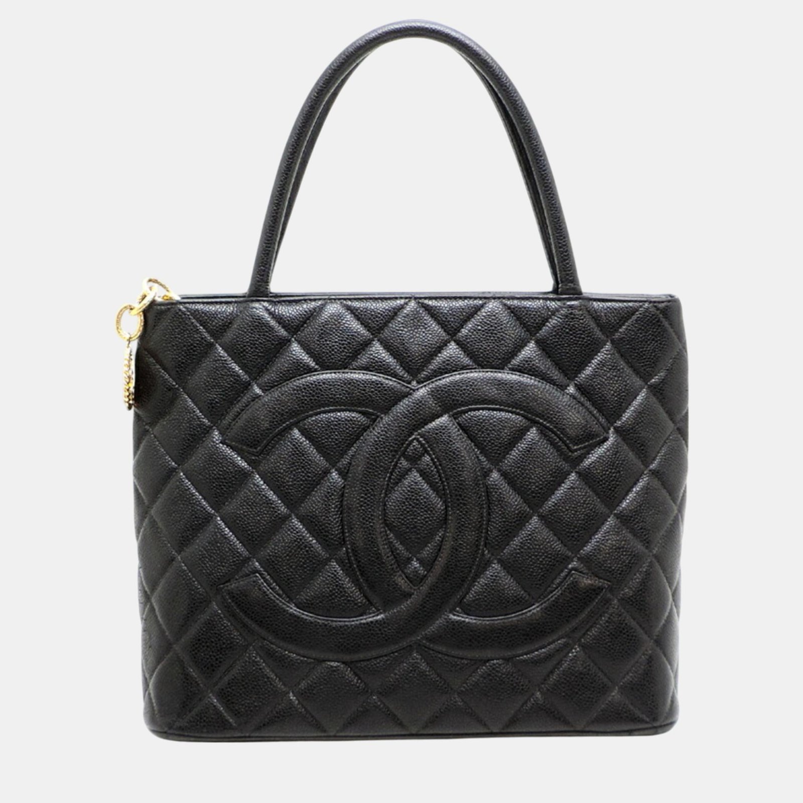 Chanel Black Caviar Skin Reproduction Tote Handbag