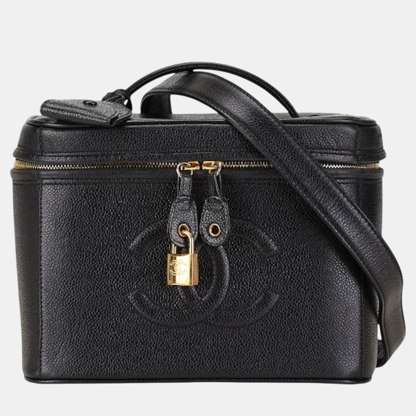 Chanel Black Caviar Skin Coco Mark Shoulder Bag