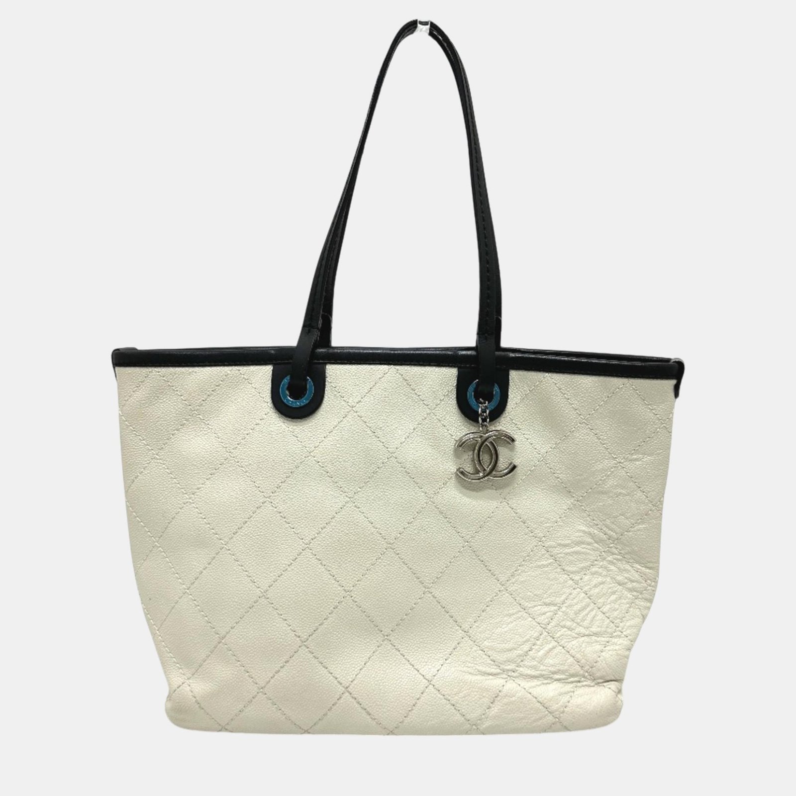 Chanel White CC Mark Tote Bag
