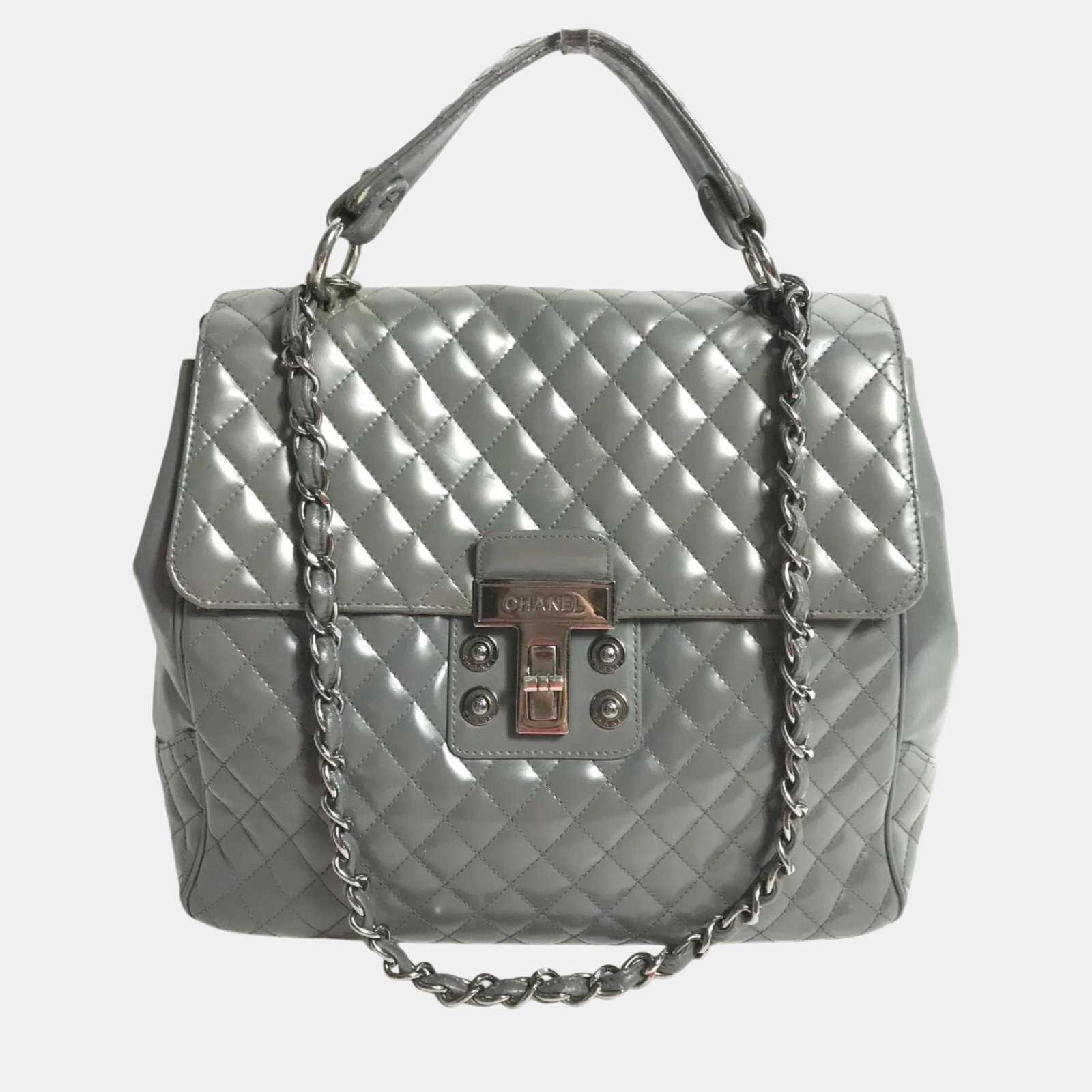 Chanel gray Chain shoulder bag