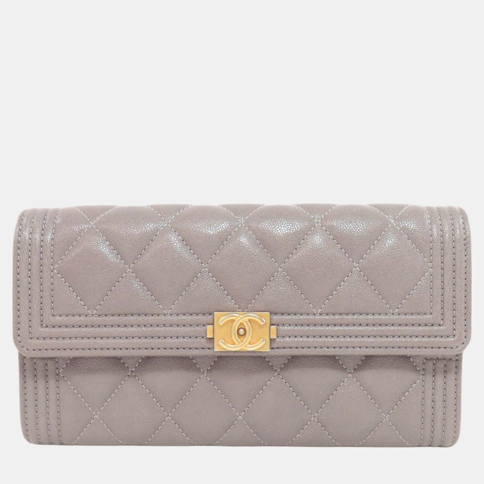 Chanel Boy Caviar Skin Long Wallet