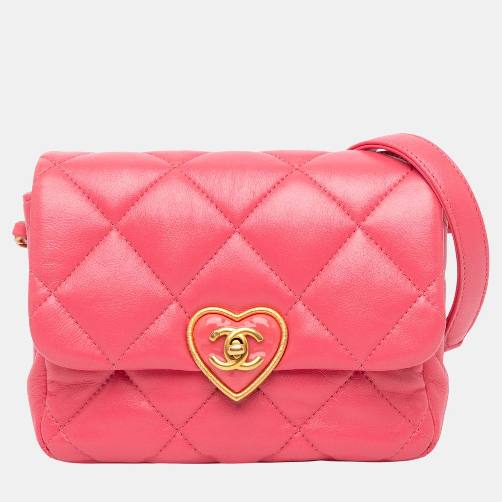 Chanel Mini Quilted Lambskin Plexiglass Coco Love Flap Bag