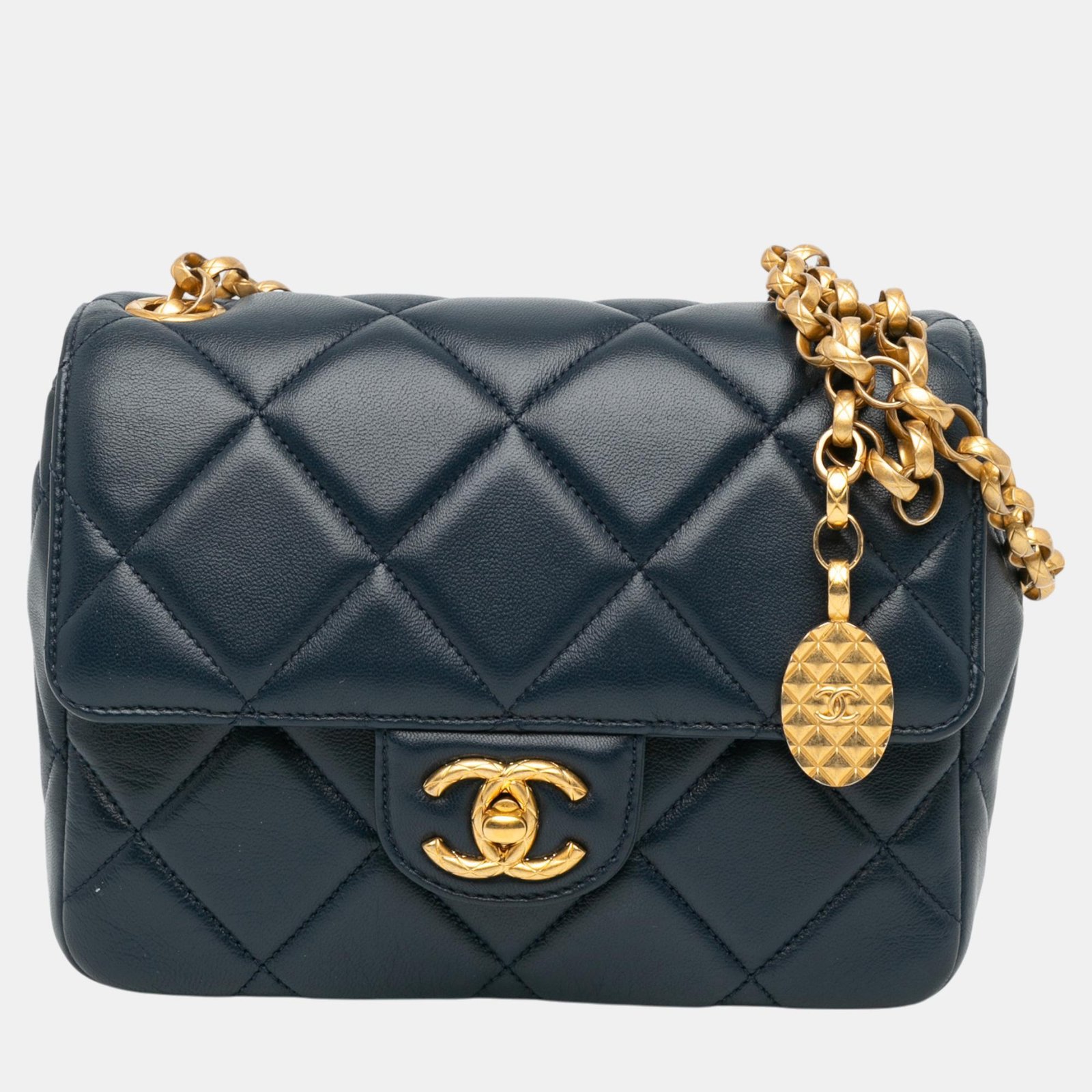Chanel Mini Square CC Quilted Lambskin Flap Bag