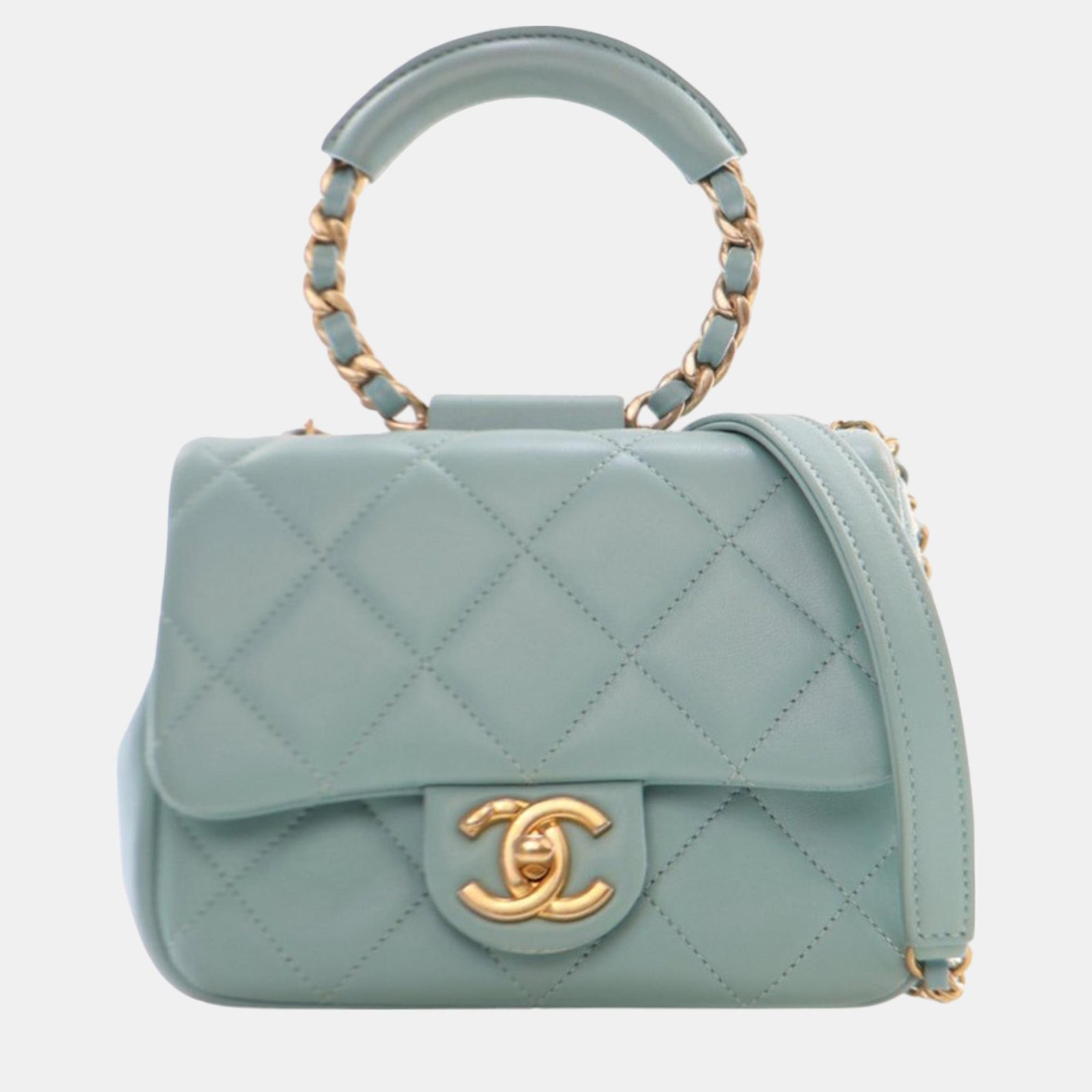 Chanel Blue Mini Lambskin In The Loop Flap
