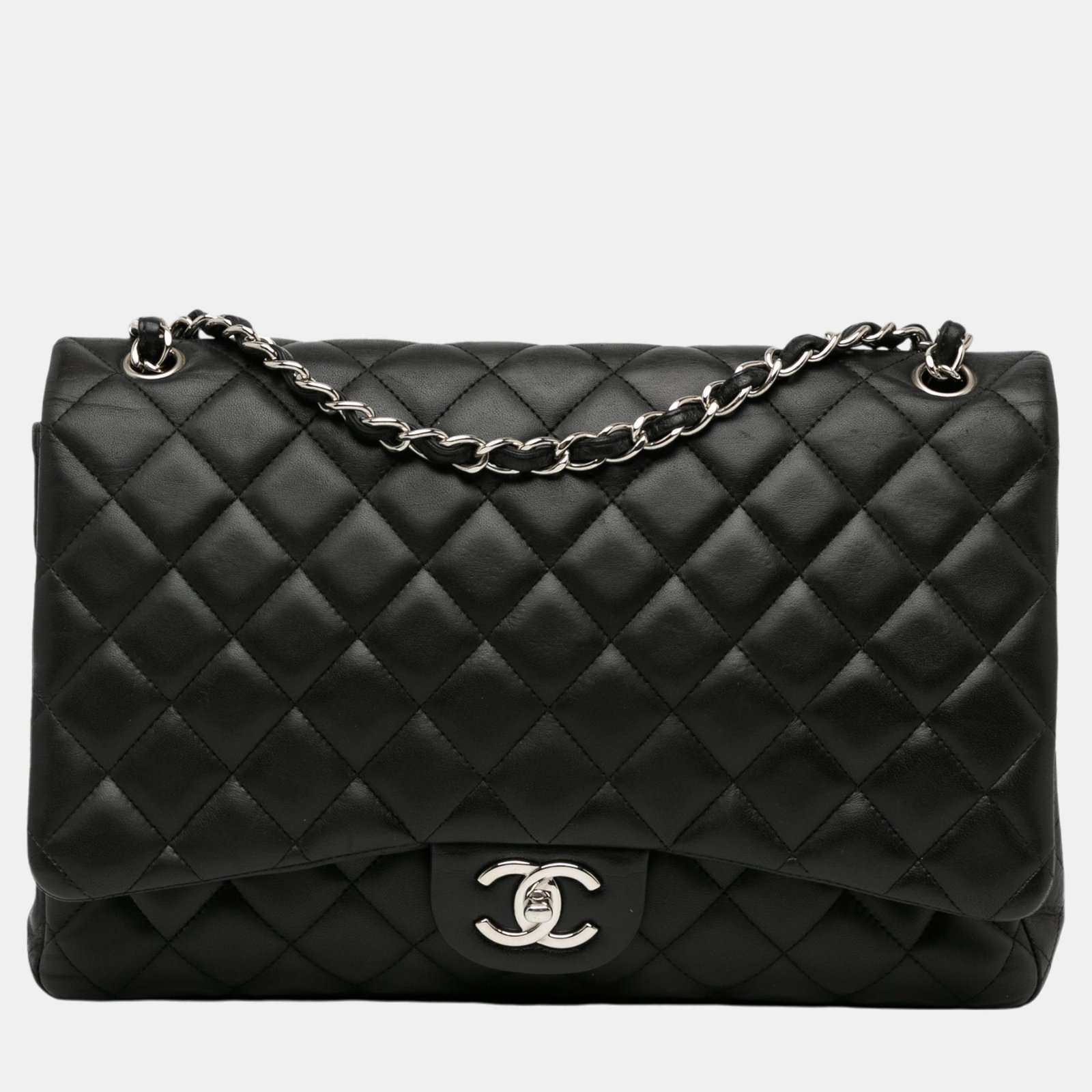 Chanel Black Maxi Classic Lambskin Double Flap