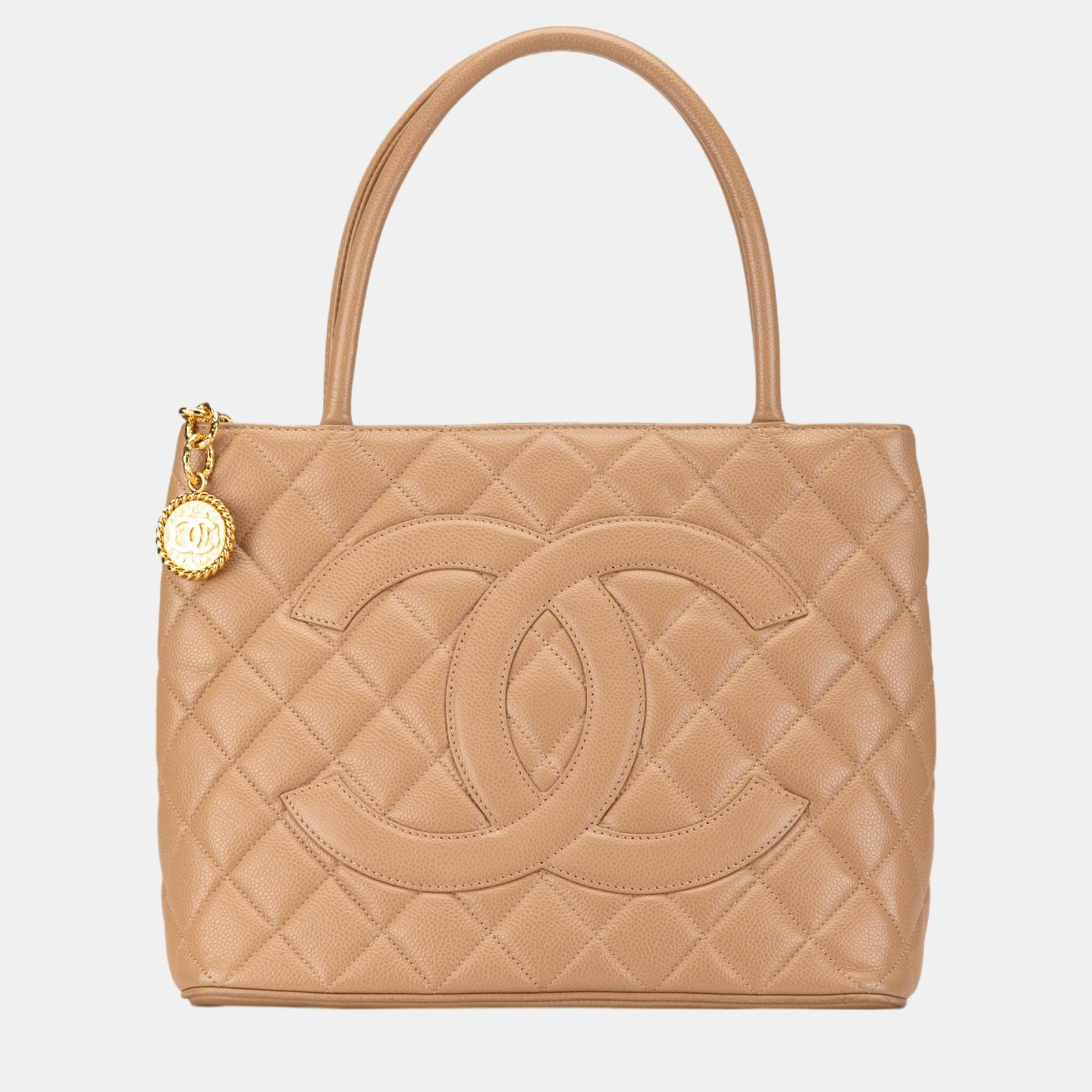 Chanel Brown Caviar Medallion Tote