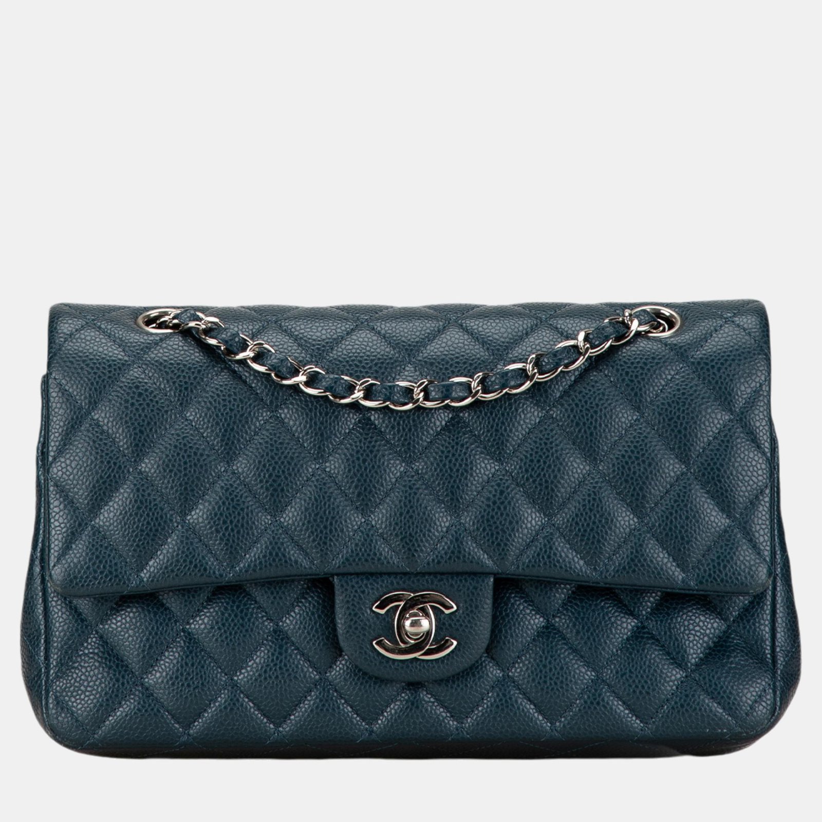 Chanel Blue Medium Classic Caviar Double Flap