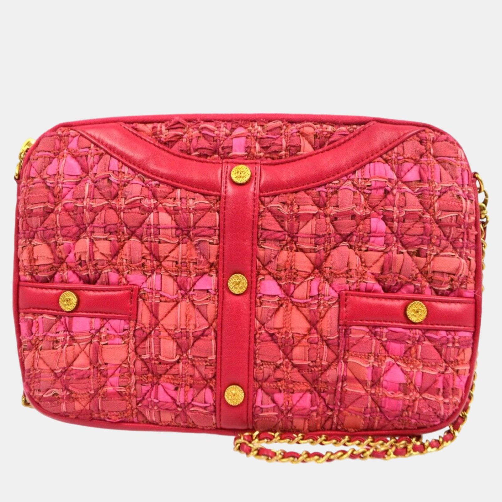 Chanel Pink Tweed Girl Chanel Shoulder Bag