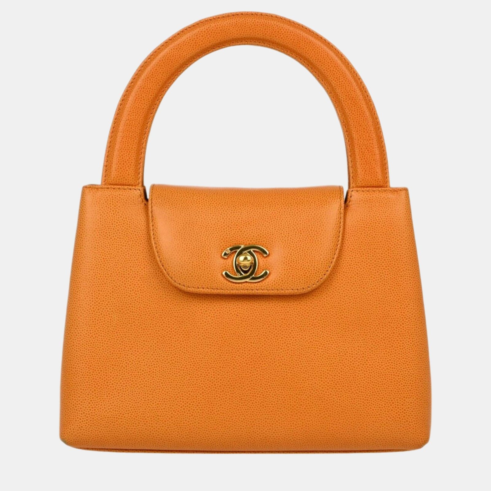 Chanel Orange Calfskin Handbag