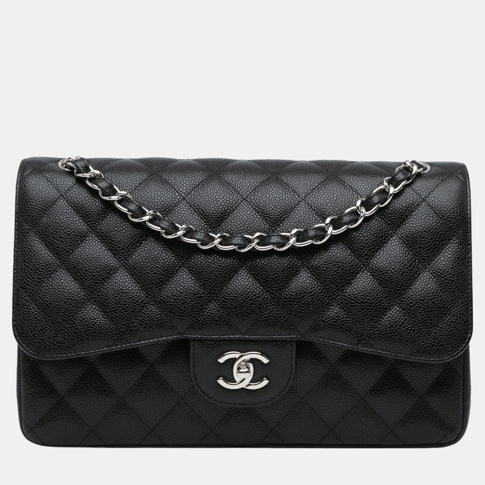 Chanel Black Jumbo Classic Caviar Double Flap