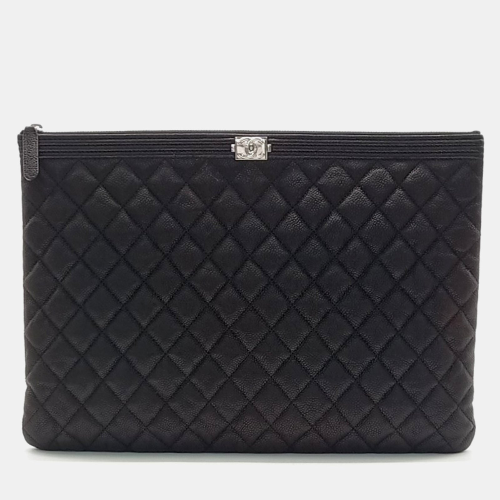 Chanel Caviar Boy Large Clutch