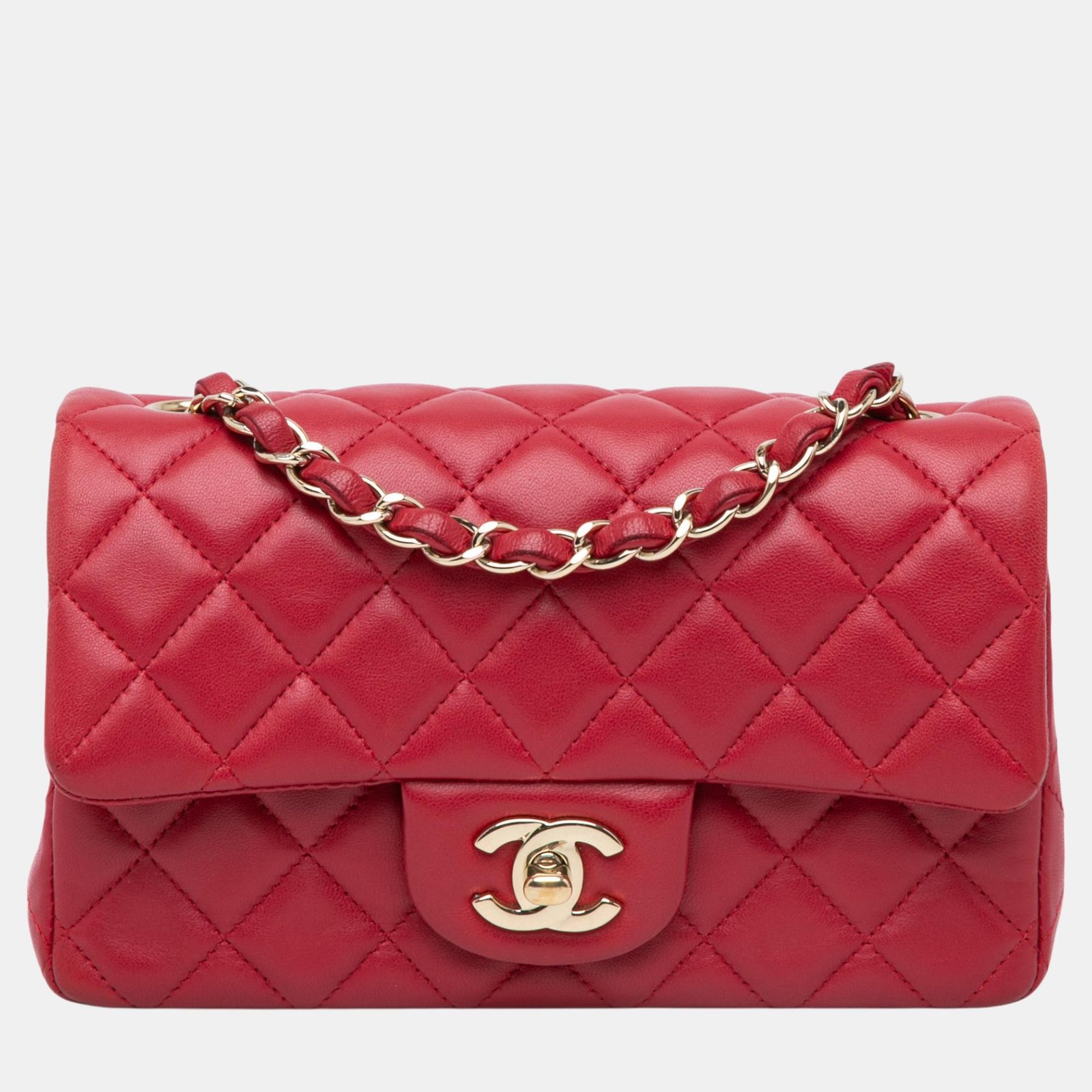 Chanel Pink Mini Rectangular Classic Lambskin Single Flap