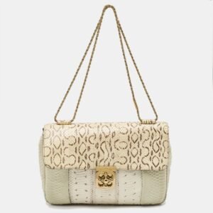 Chloe Light Green/Cream Large Elsie Shoulder Bag