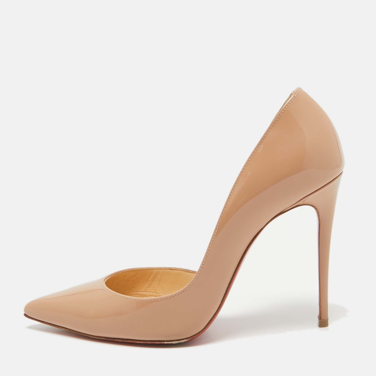 Christian Louboutin Beige Patent Leather Iriza Pumps Size 36.5