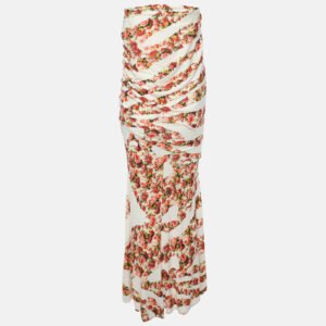 Class by Roberto Cavalli Multicolor Printed Jersey Strapless Dress M