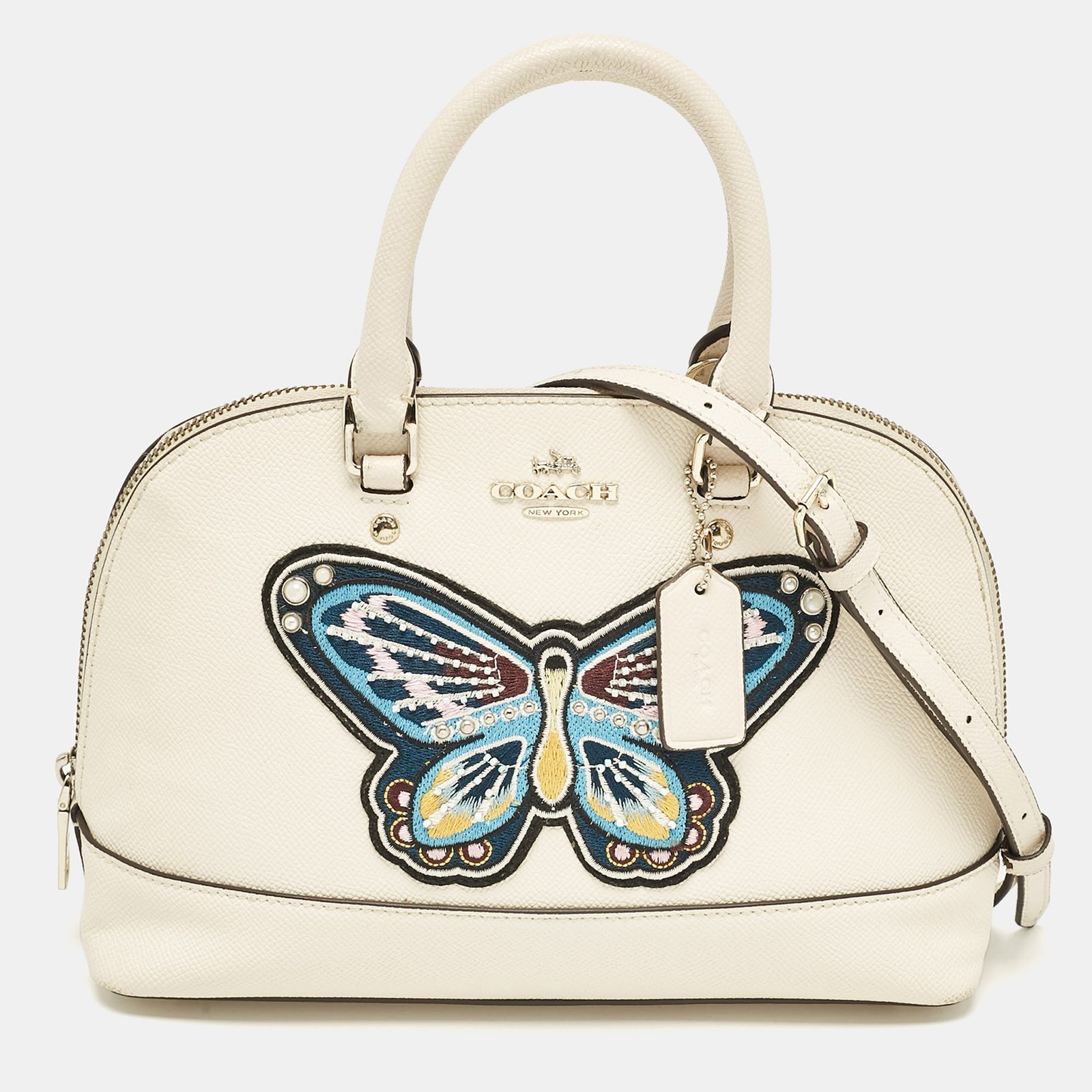 Coach Cream Leather Sierra Butterfly Satchel