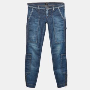 D&G Blue Washed Denim Cargo Low waist Jeans S Waist 30"