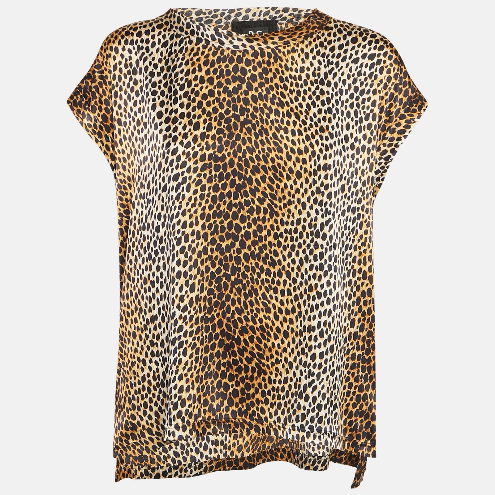 D&G Brown Animal Print Silk Top L