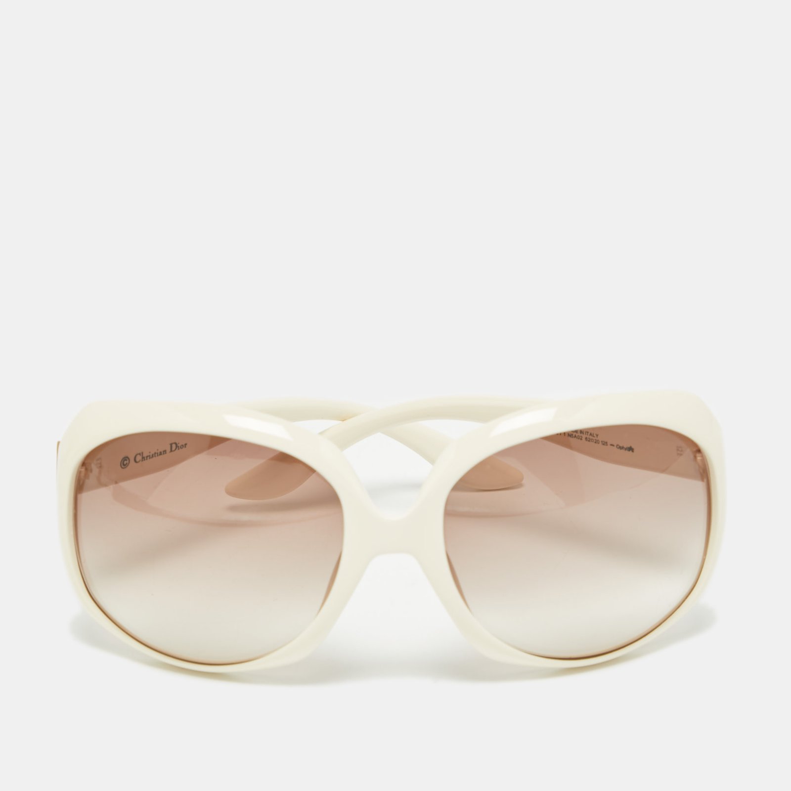 Dior White/Brown Gradient Glossy 1 Oversized Sunglasses
