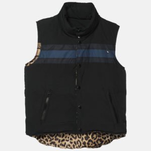 Dior Multicolor Leopard Print Polyester Sleeveless Reversible Jacket L