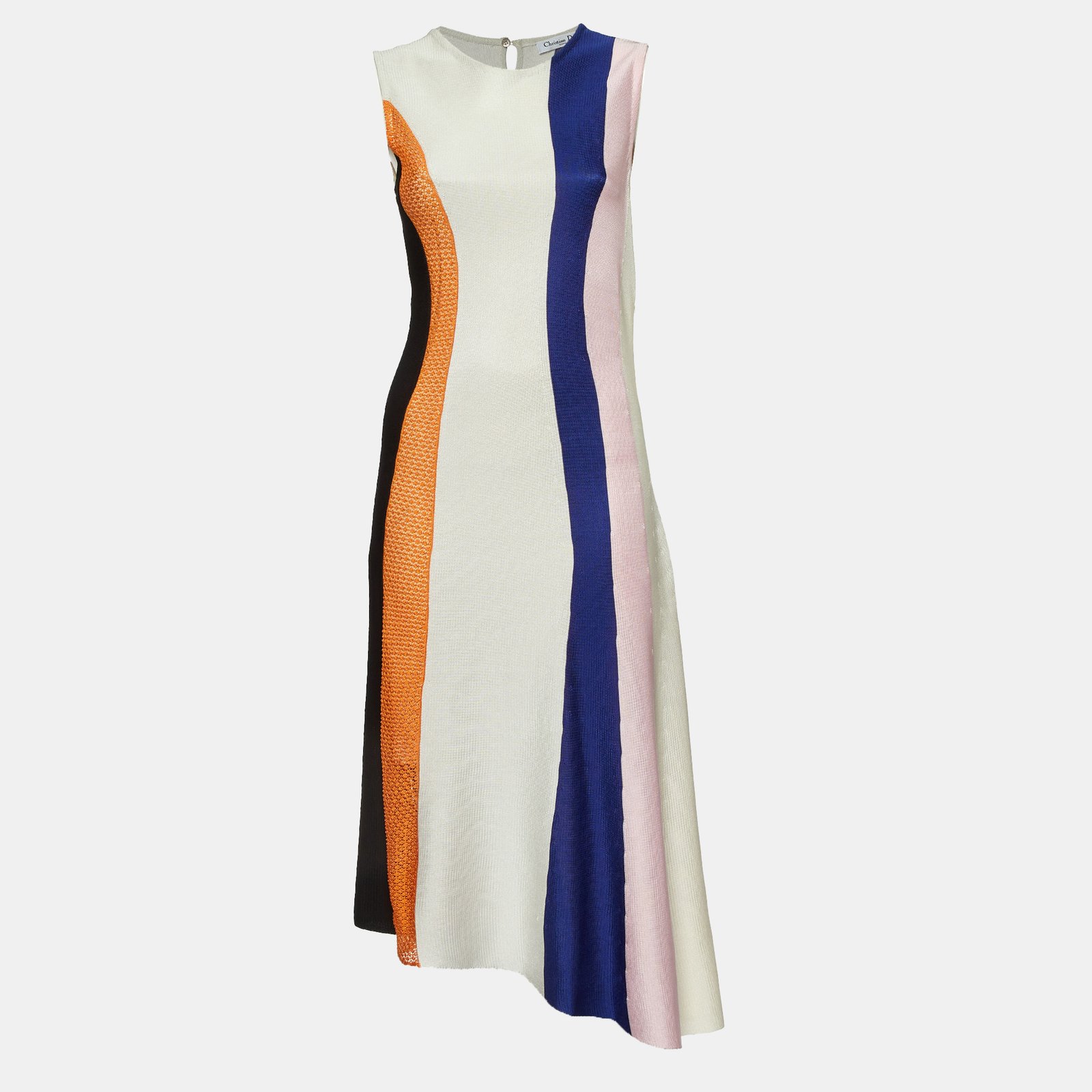 Dior Multicolor Paneled Jersey Sleeveless Midi Dress L