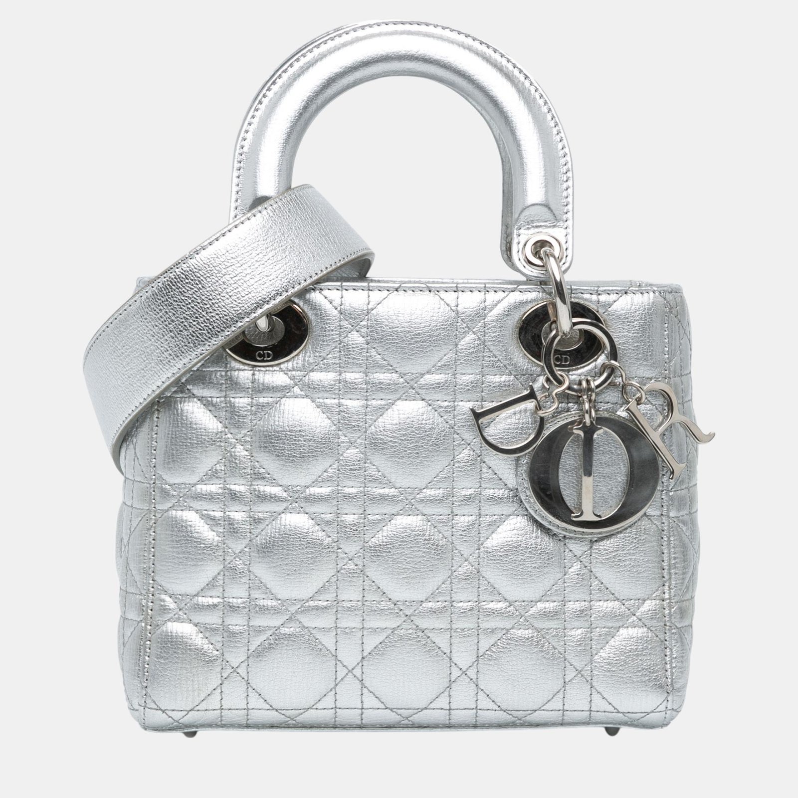 Dior Small Metallic Grained Calfskin Cannage Lucky Badges My Lady Dior Bag