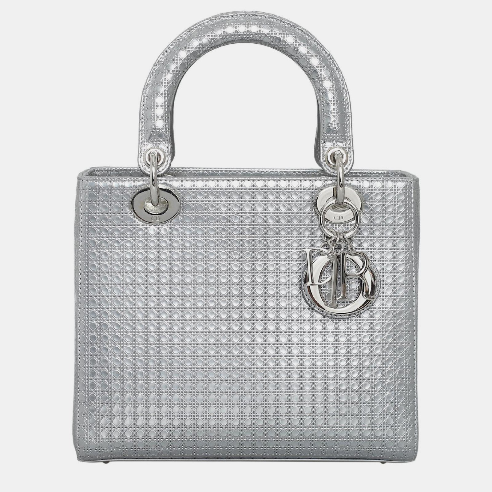 Christian Dior Metallic Micro Cannage Medium Lady Dior Bag