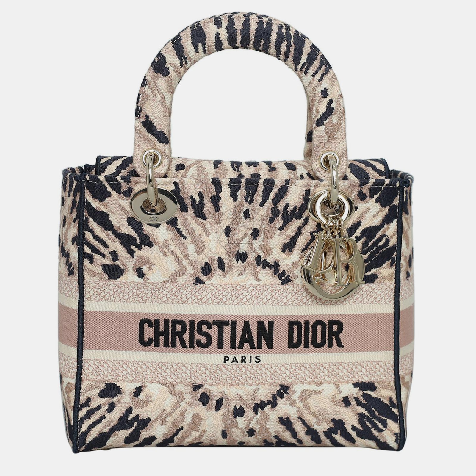 Christian Dior Medium Tie Dye Embroidery Canvas Lady D-Lite Bag