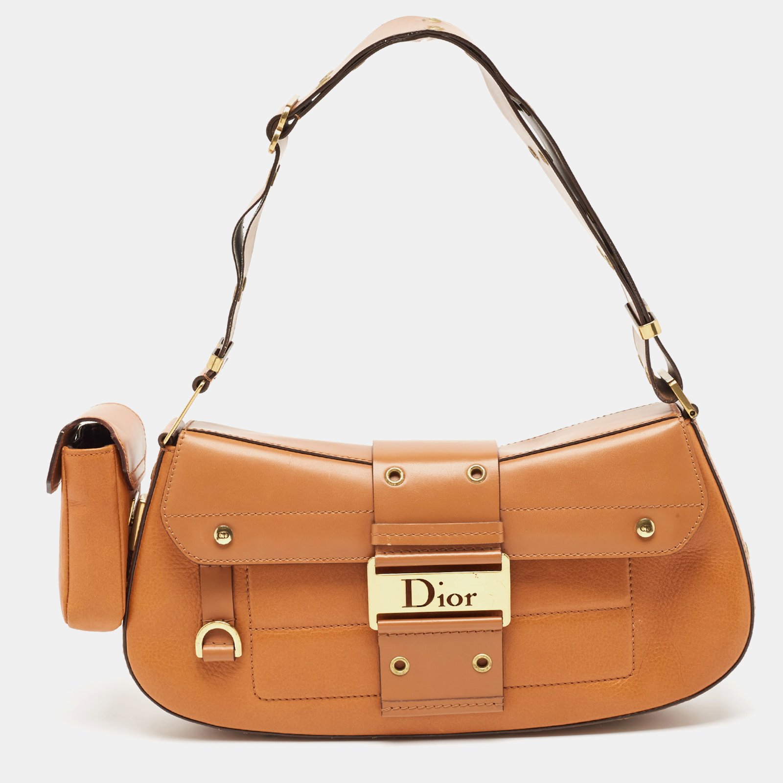 Dior Brown Leather Street Chic Columbus Avenue Shoulder Bag