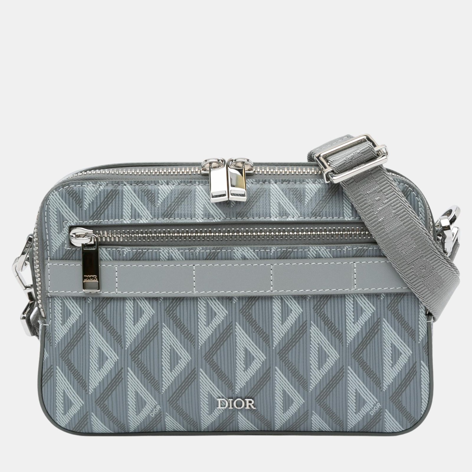 Dior Grey CD Diamond Safari Bag with Strap