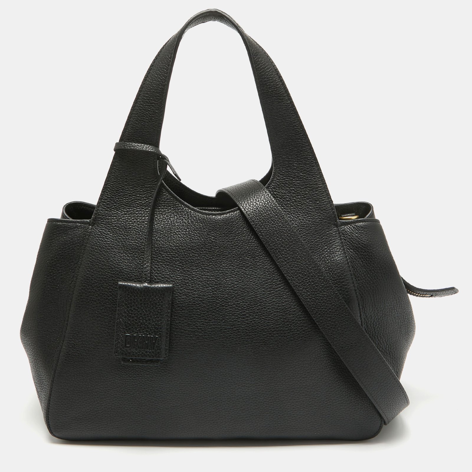 DKNY Black Leather Effortless Tote