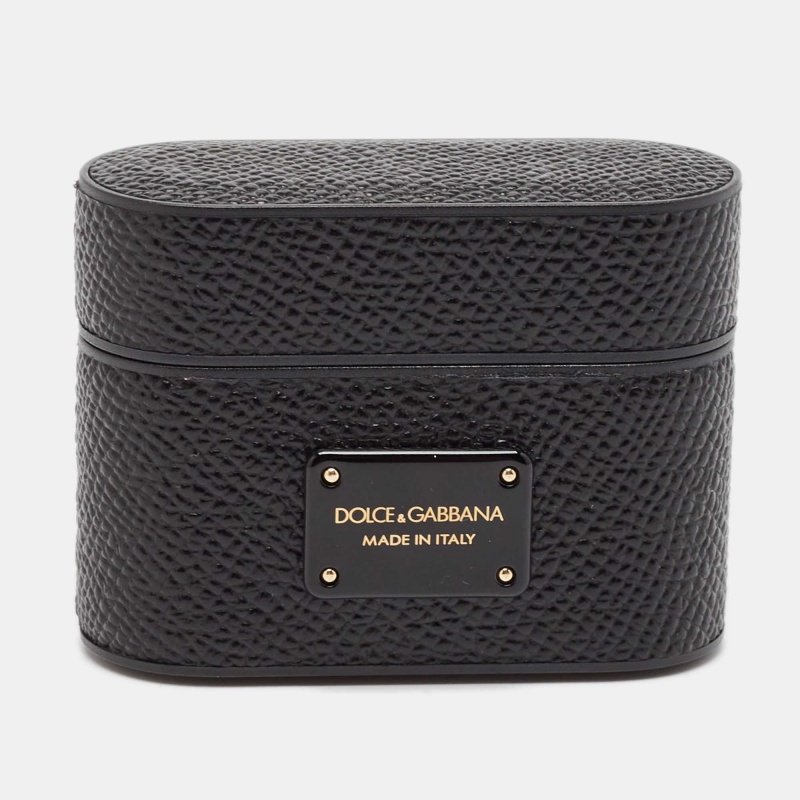 Dolce & Gabbana Black Leather Airpods Case