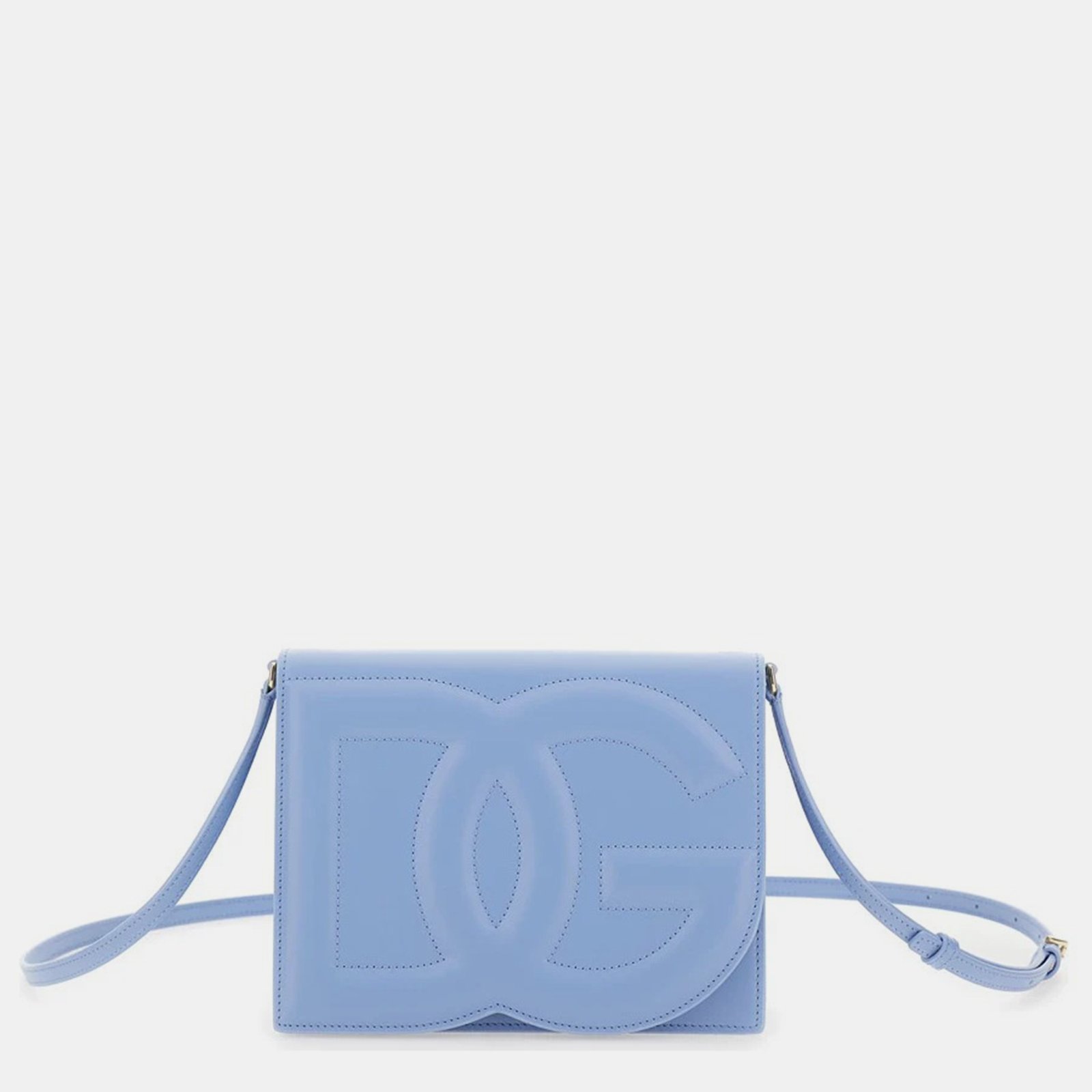 Dolce & Gabbana Blue Leather Dg Logo Shoulder Bag