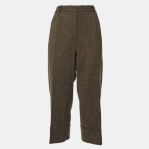 Dolce & Gabbana Brown Wool Straight Leg Culottes L
