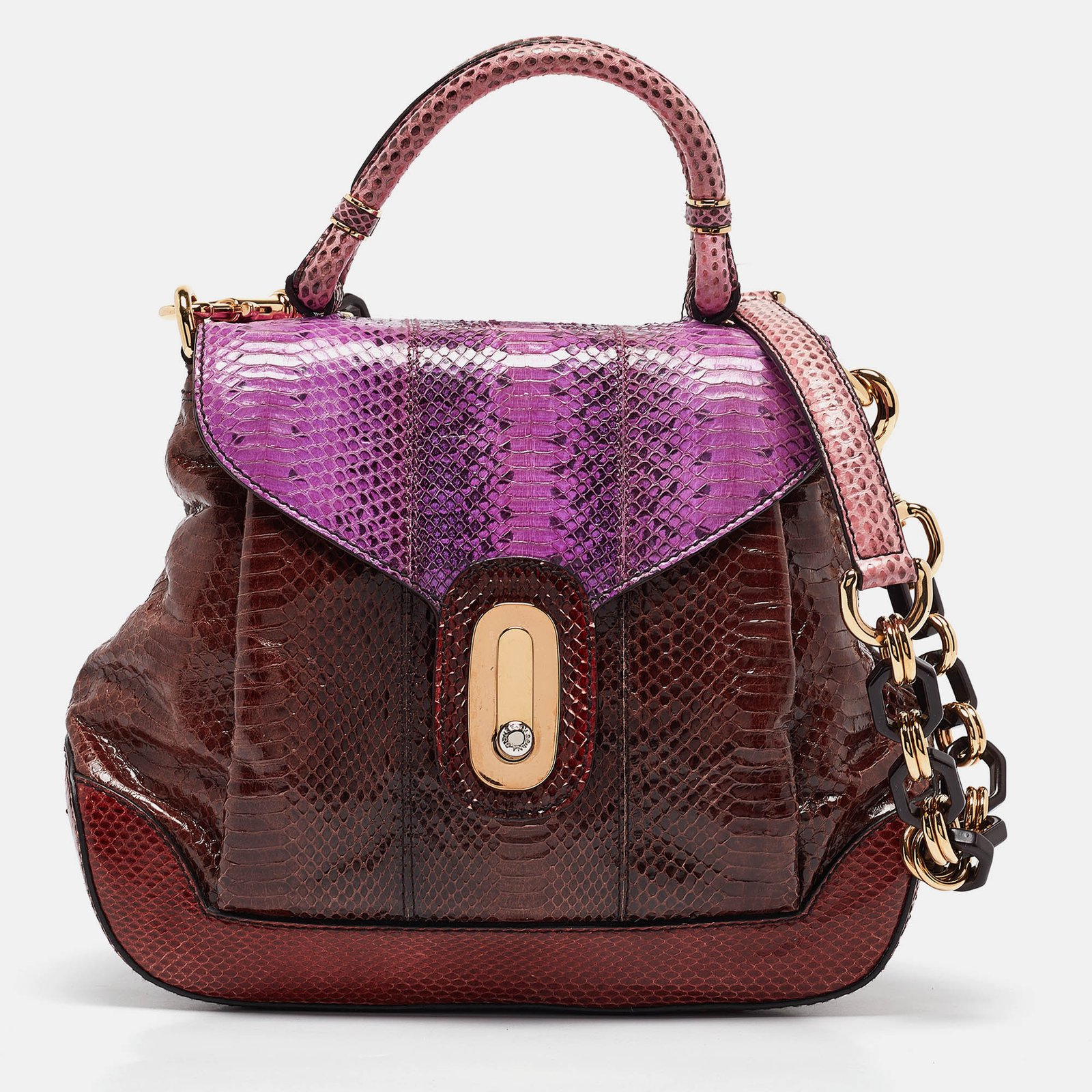 Dolce & Gabbana Multicolor Python Miss Lantana Top Handle Bag