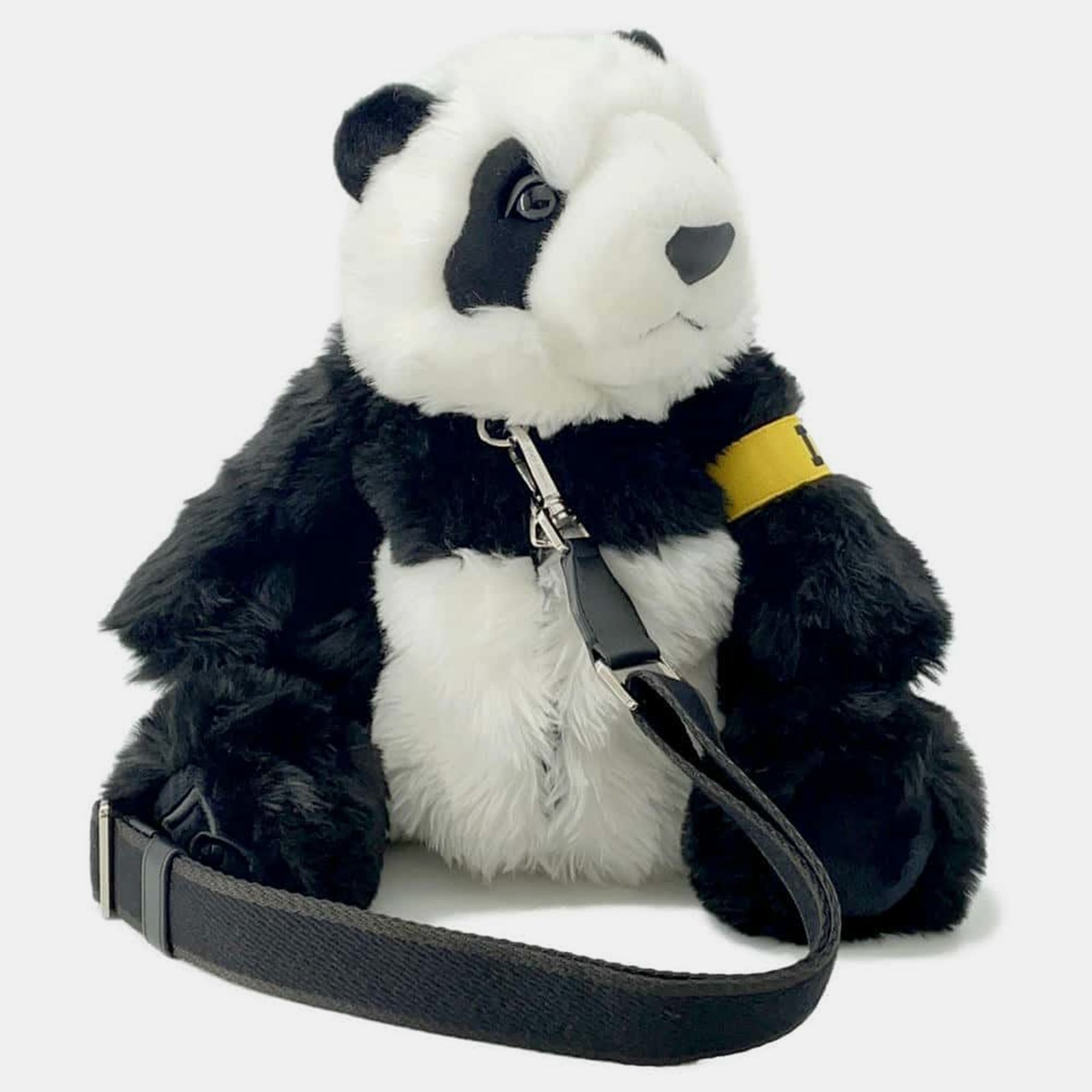 Dolce & Gabbana White/Black Acryl Polyester Leather Rayon Panda Shoulder Bag