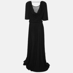 Elisabetta Franchi Black Lurex Knit Dress L