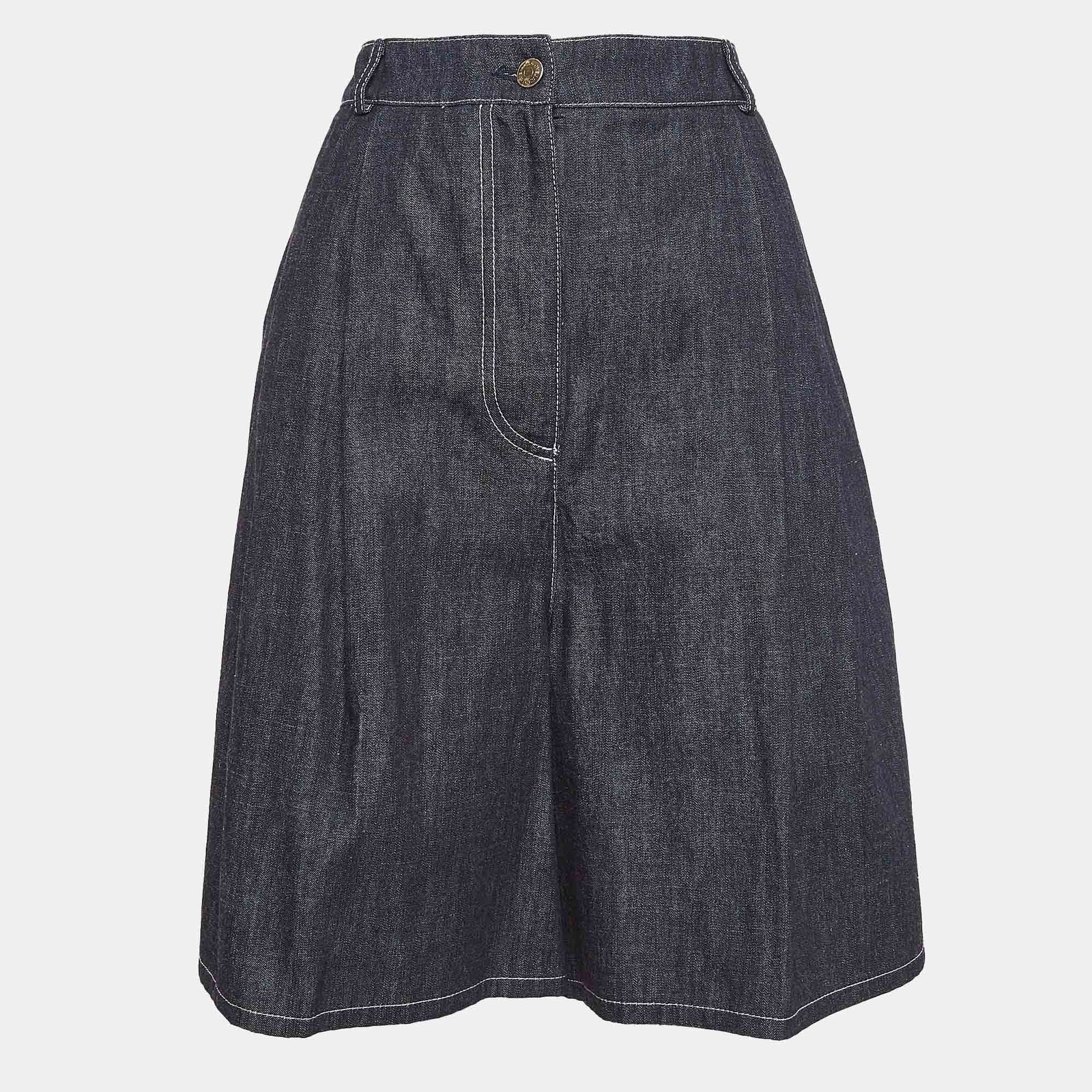 Emilia Wickstead Navy Denim Flared Shorts M