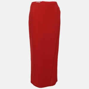 Emporio Armani Red Viscose Maxi Skirt M