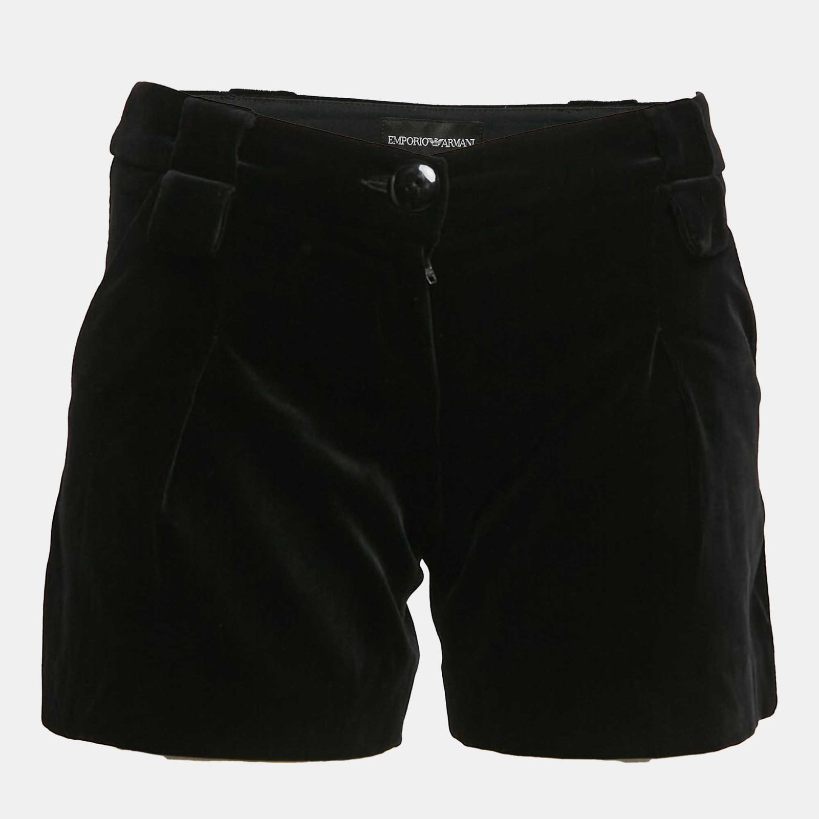 Emporio Armani Black Velvet Shorts S